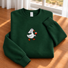 Silly Goose Bride Walking With Wine Glass - Embroidered Classic Unisex Sweatshirt
