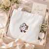 Silly Goose Bride Walking With Wine - Embroidered Tote Bag
