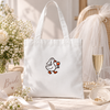 Silly Goose Bride Walking With Wine - Embroidered Tote Bag