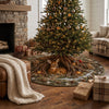 Woodland Christmas Tree Skirt, Quilted Forest Deer Scene