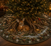 Woodland Christmas Tree Skirt, Quilted Forest Deer Scene